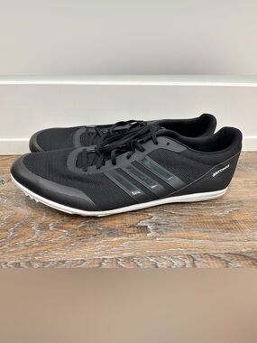adidas Men’s Black Athletic Track “Distancestar” cleats spikes size 12.5